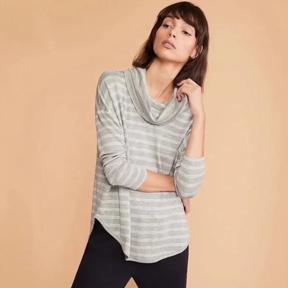 Lou & Grey Striped Signature Softblend Lite Cowl Top Preowned condition, gently - Picture 1 of 7